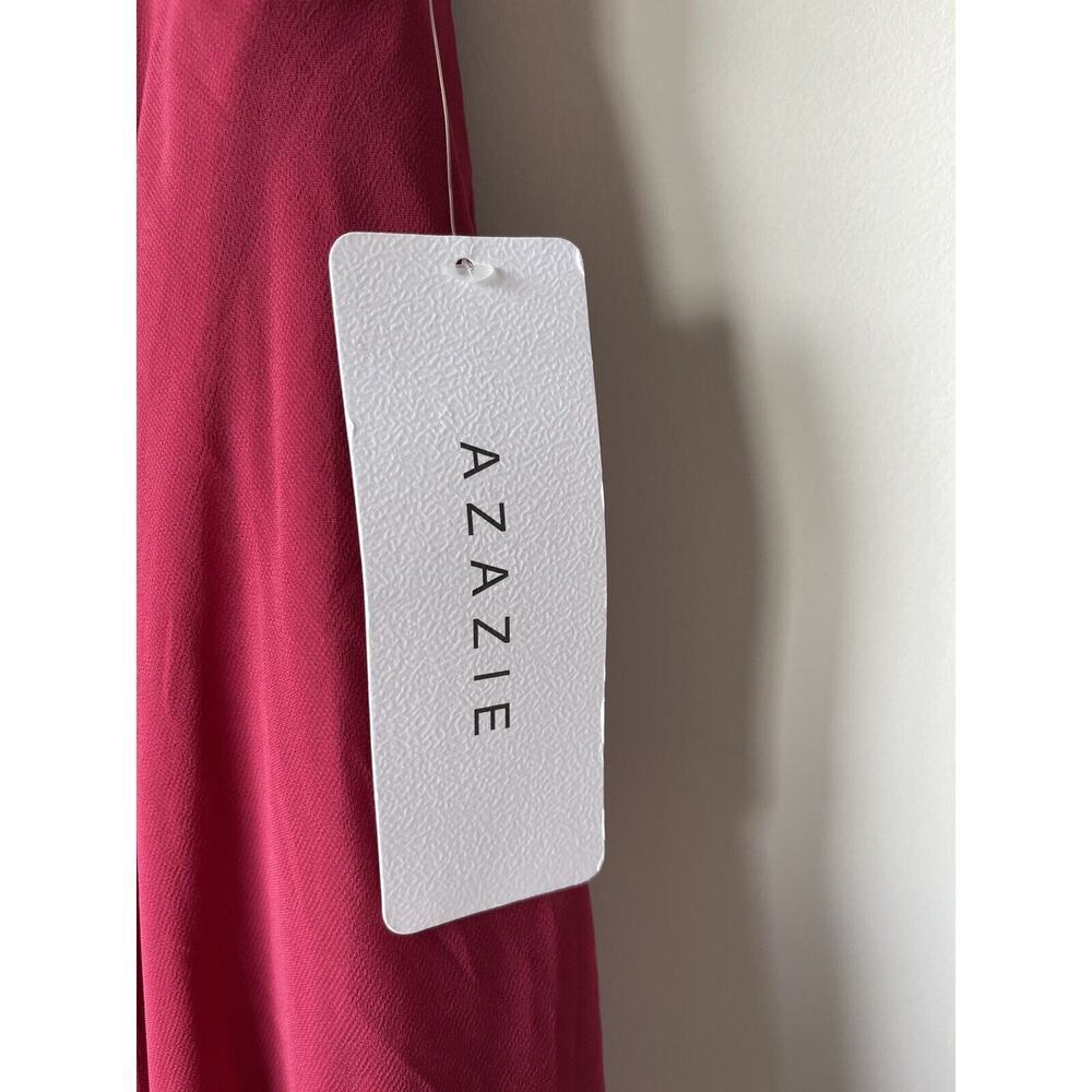 AZAZIE EMMY Flowy Pleated Chiffon Dress Women Size A6 Burgundy Midi $80 NWT​​​ - Picture 8 of 10